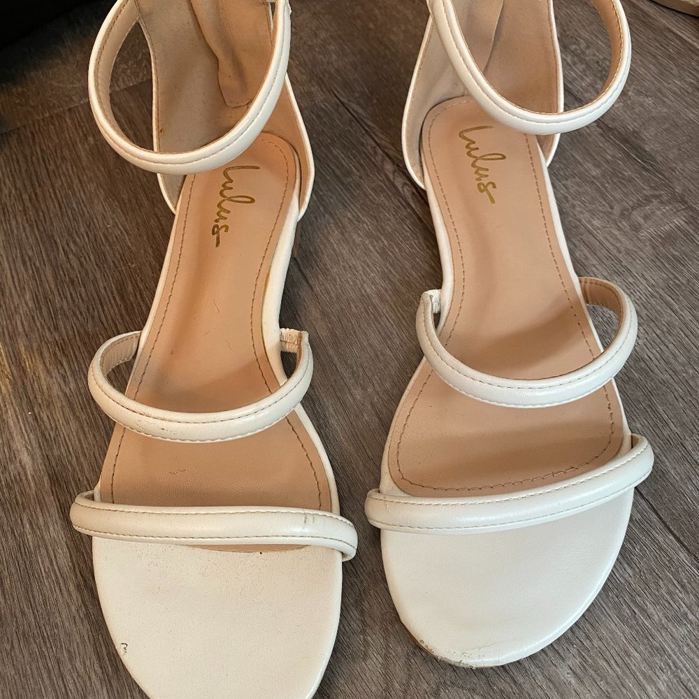 White Lulu Sandals! Size 9. Barely Worn